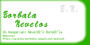 borbala nevelos business card